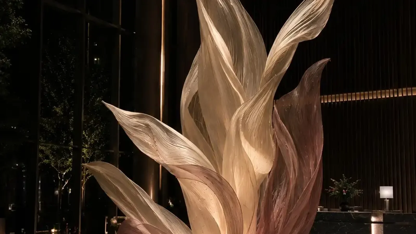 Silk artwork in a hotel or restaurant space