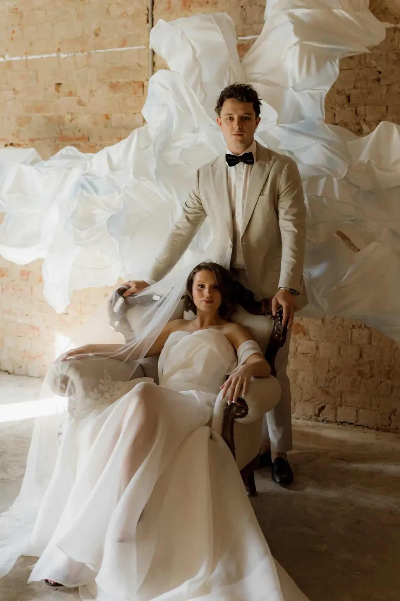 Silk installation for a wedding in Adelaide, 2026