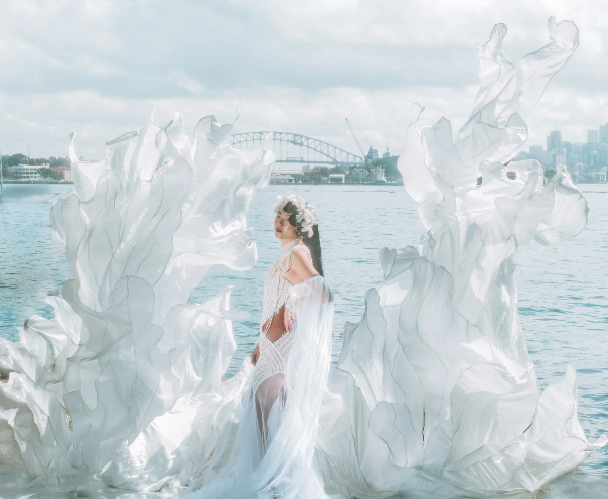 Giant Silk Art wedding floral installation — project image 1