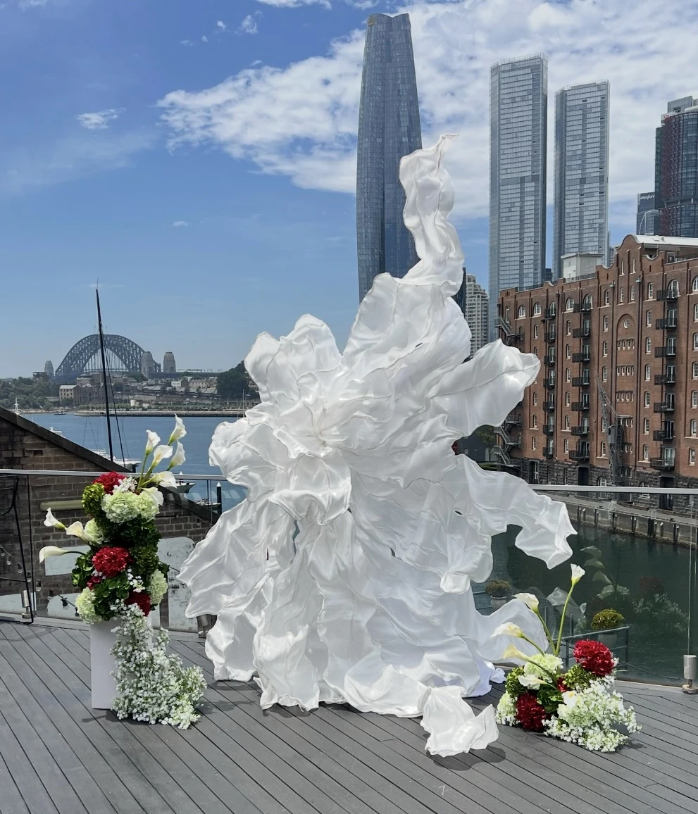 Giant Silk Art wedding floral installation — project image 5