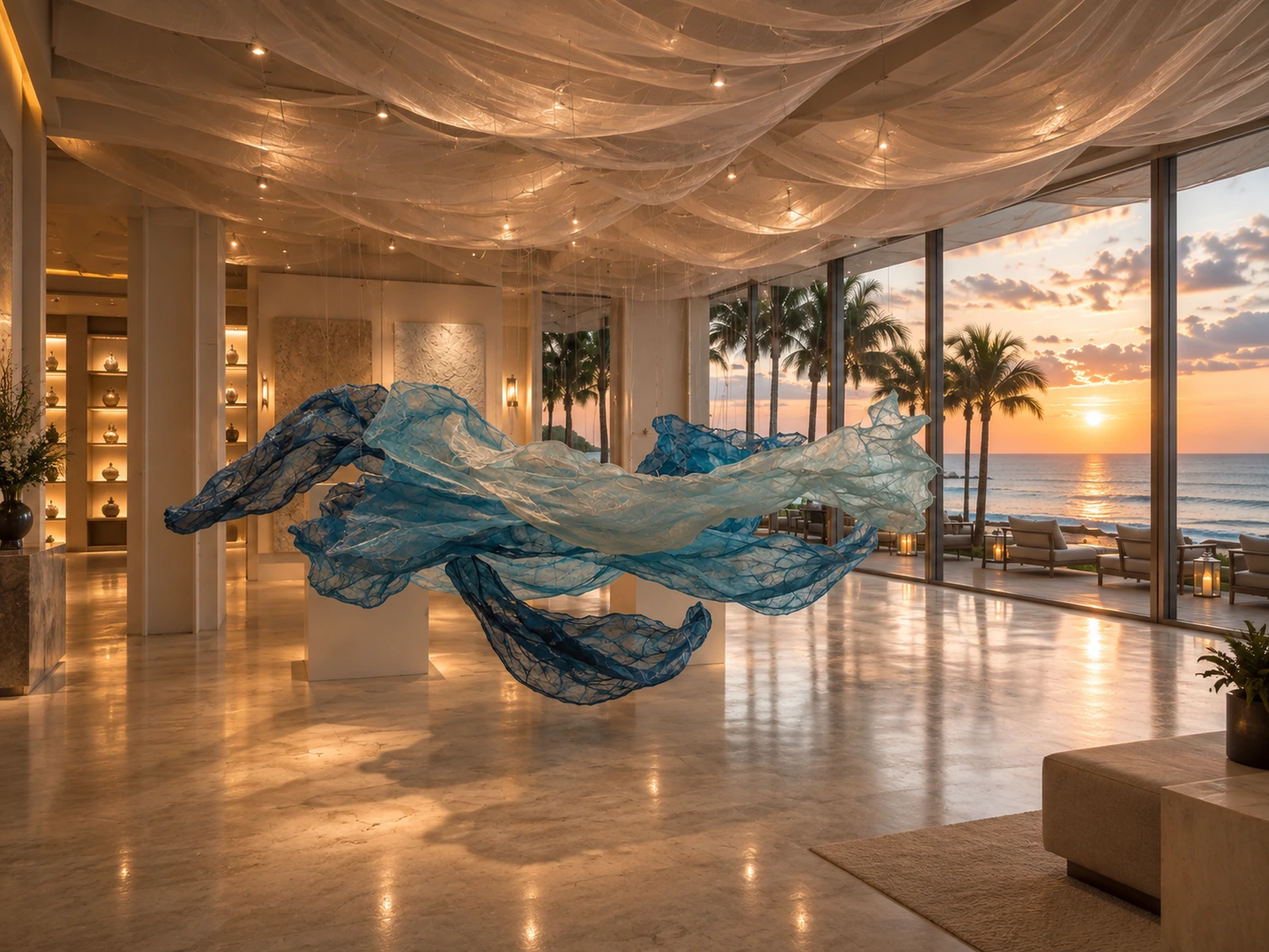 Destination-Inspired Sculptural Art — concept visualisation for a resort art installation