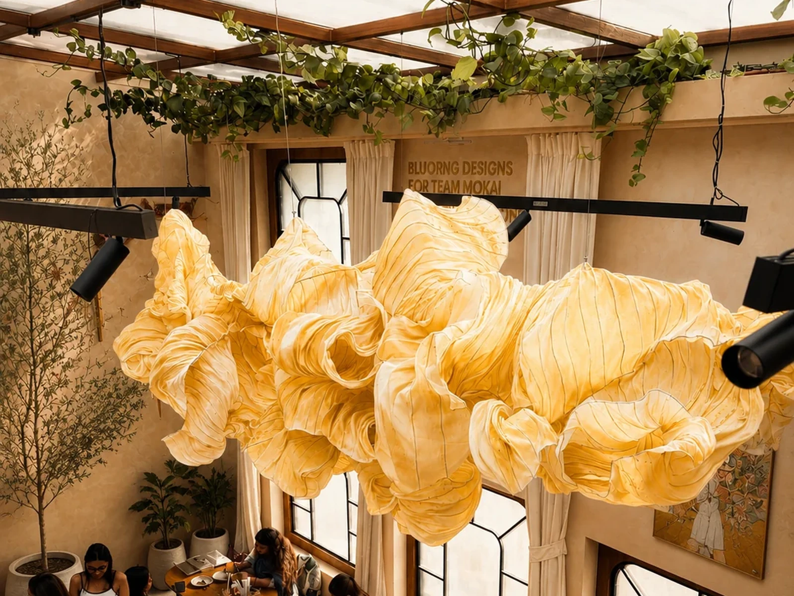 Statement Ceiling Installations — concept visualisation for a restaurant art installation