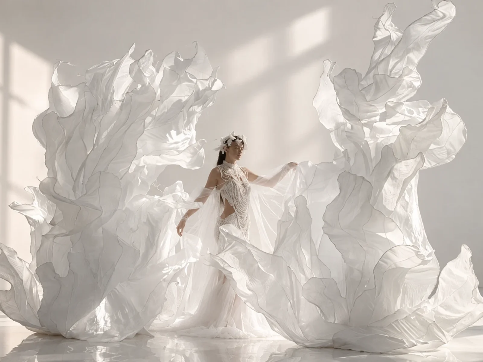 Silk in Motion sculptural installation — Fashion & Editorial