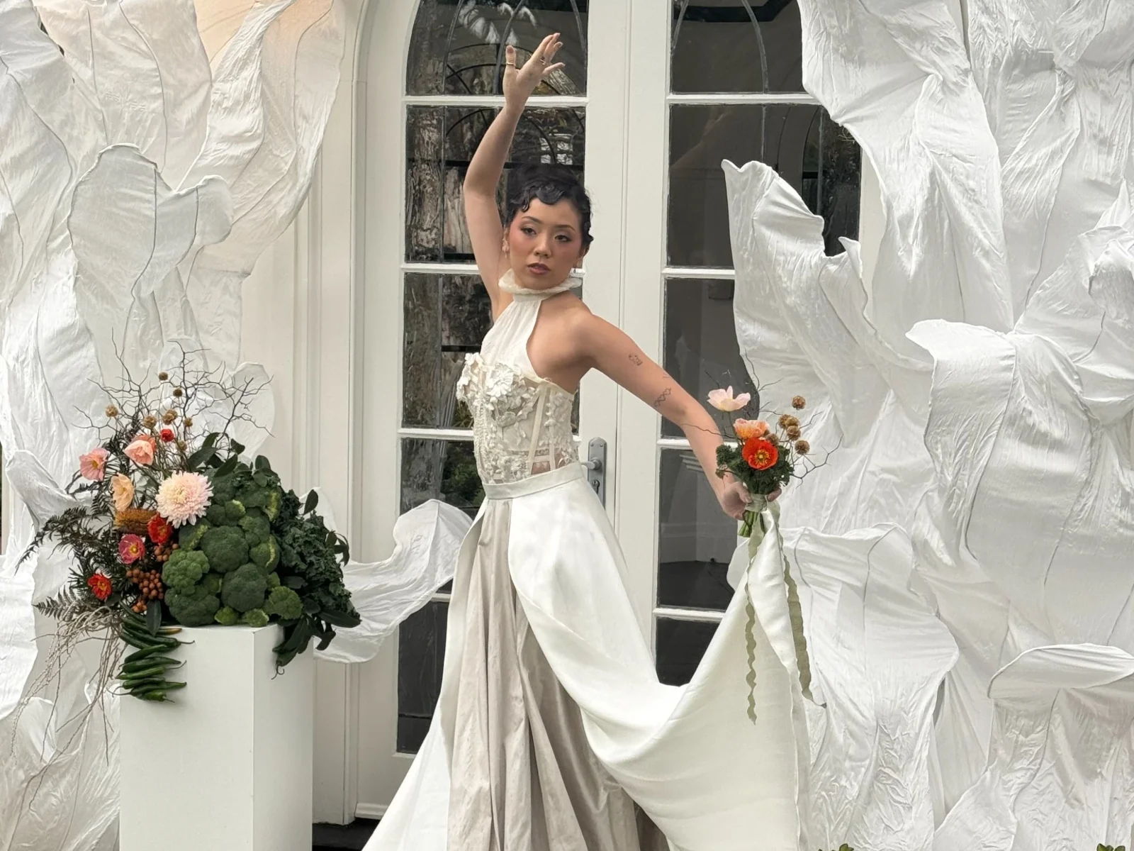 Silk in Motion sculptural installation — Bridal Styling